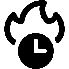 Time Clock Fire Icon from Ultimate Bold Set
