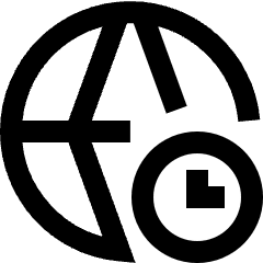 Time Globe Timezone Global Icon from Sharp Line Set