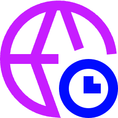 Time Globe Timezone Global Icon from Sharp Neon Set