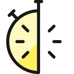 Time Stopwatch Half 1 Icon from Ultimate Colors Set