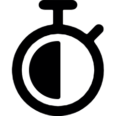 Time Stopwatch Half 1 Icon from Ultimate Bold Set