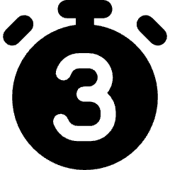 Timer 3 Seconds Icon from Core Solid Set