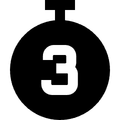 Timer 3 Seconds Icon from Sharp Solid Set