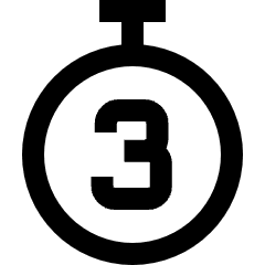 Timer 3 Seconds Icon from Sharp Line Set