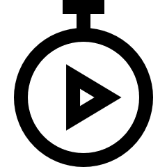 Timer Play Start Icon from Sharp Line Set