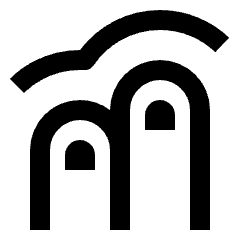 Clean line icon of two arched fingers beneath a curved motion mark. Used for touch gestures and shortcuts.
