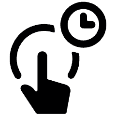 Gesture Tap Clock 1 Icon from Ultimate Bold Set