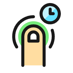 Gesture Tap Clock Icon from Ultimate Colors Set