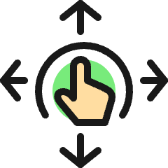 Gesture Tap Expand All Direction Icon from Ultimate Colors Set