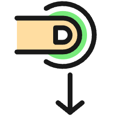 Gesture Tap Swipe Down Icon from Ultimate Colors Set