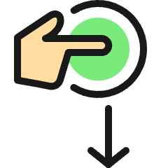 Gesture Tap Swipe Down 1 Icon from Ultimate Colors Set