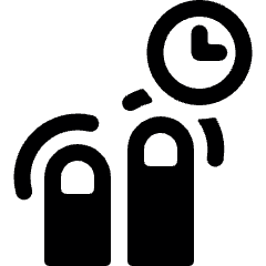 Gesture Tap Two Fingers Clock Icon from Ultimate Bold Set