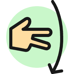 Gesture Two Fingers Swipe Down Icon from Ultimate Colors Set
