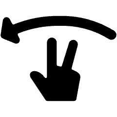 Gesture Two Fingers Swipe Left Icon from Ultimate Bold Set