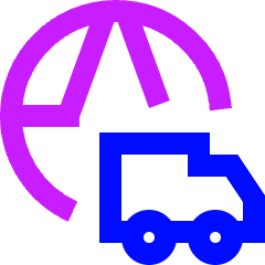 International Shipment Icon from Sharp Neon Set