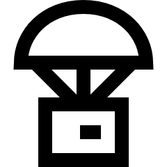 Parachute Drop Icon from Sharp Line Set