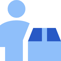 Transfer Courier Man Icon from Sharp Flat Set