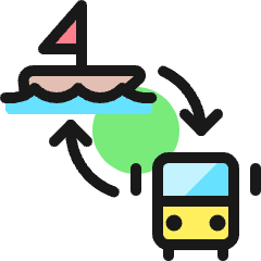 Transportation Ticket Boat Bus Transfer Icon from Ultimate Colors Set