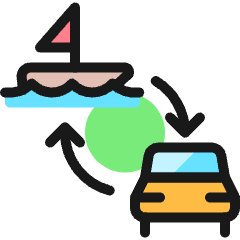 Transportation Ticket Boat Car Transfer Icon from Ultimate Colors Set
