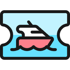 Transportation Ticket Boat Icon from Ultimate Colors Set