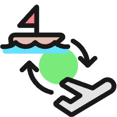 Transportation Ticket Boat Plane Transfer Icon from Ultimate Colors Set