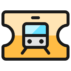 Transportation Ticket Train Icon from Ultimate Colors Set
