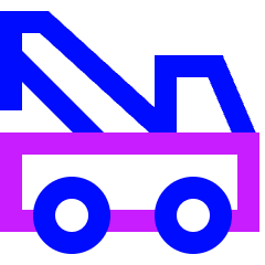 Auto Towing Truck Icon from Sharp Neon Set