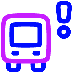 Bus Alert Icon from Plump Neon Set