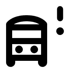 Bus Alert Icon from Rounded Line - Material Pro Set