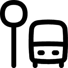 Bus Station Icon from Flex Line Set