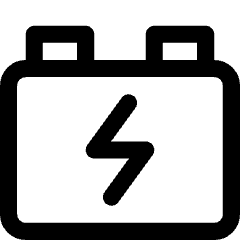 Car Battery Charging Icon from Core Line Set