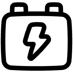 Car Battery Charging Icon from Plump Line Set