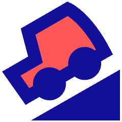 Car Hill Down Icon from Sharp Pop Set