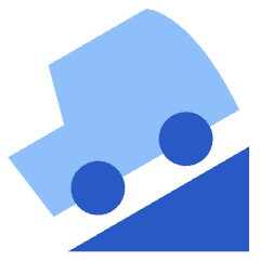 Car Hill Down Icon from Sharp Flat Set