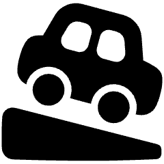 Car Hill Down Icon from Plump Solid Set