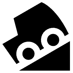 Car Hill Down Icon from Sharp Solid Set