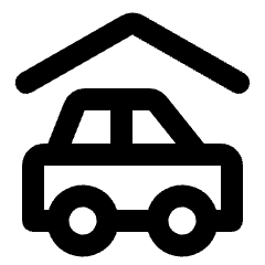 Car Hotel Garage Icon from Rounded Line - Streamline Material Set