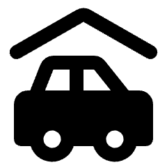 Car Hotel Garage Fill Icon from Rounded Fill - Streamline Material Set