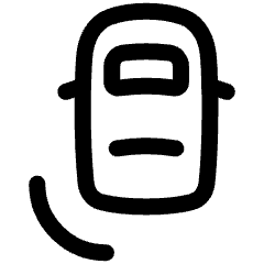 Car Top Bottom Left Sensor Icon from Plump Line Set