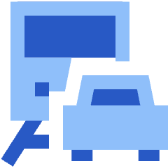 Commute Car Bus Icon from Sharp Flat Set