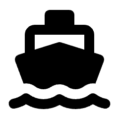 Directions Boat Fill Icon from Rounded Fill - Streamline Material Set