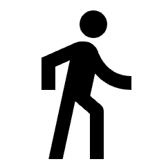 Directions Walk Icon from Sharp Line - Streamline Material Set