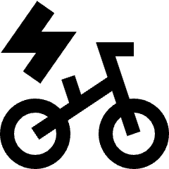 Electric Bicycle Icon from Sharp Solid Set