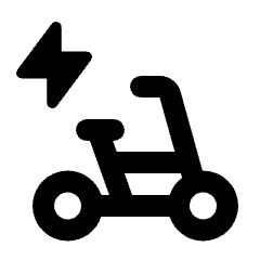 Electric Bike Fill Icon from Rounded Fill - Streamline Material Set