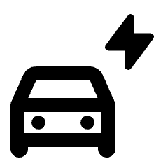 Electric Car Icon from Rounded Line - Streamline Material Set