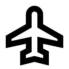 Flight Icon from Sharp Line - Streamline Material Set