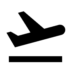 Flight Takeoff Icon from Sharp Line - Streamline Material Set