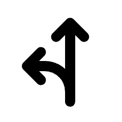 Fork Left Icon from Rounded Line - Material Pro Set