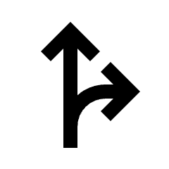 Fork Right Icon from Sharp Line - Material Pro Set