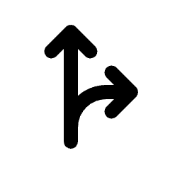 Fork Right Fill Icon from Rounded Fill - Material Pro Set